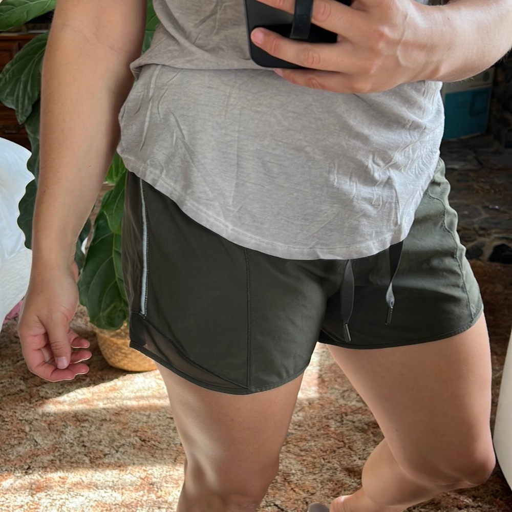 Olive Green Lululemon Hotty Hot Shorts